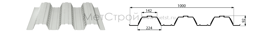 Профнастил Н90Z-1000